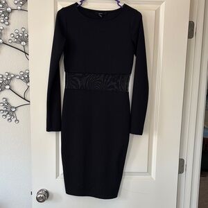 Forever 21 Black Long Sleeve Sheath Dress‎